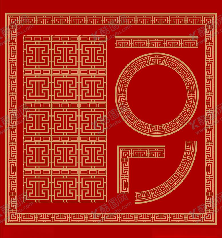 编号：86083502270924167847【酷图网】源文件下载-中国古典花边边框矢量元素