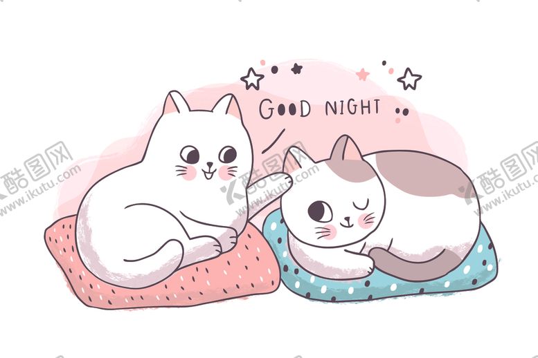 编号：28675510081035497019【酷图网】源文件下载-呆萌可爱小猫咪插画