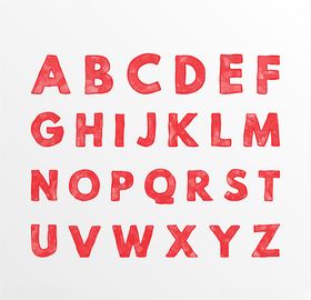 英文字母矢量红色紫色