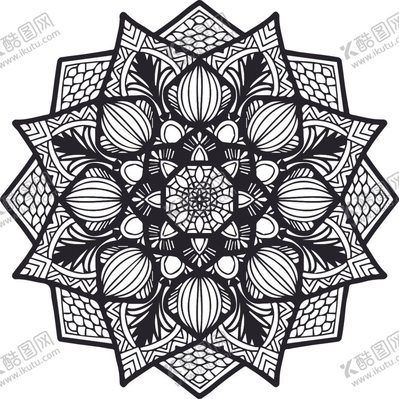 编号：64781310281435057256【酷图网】源文件下载-曼陀罗花纹