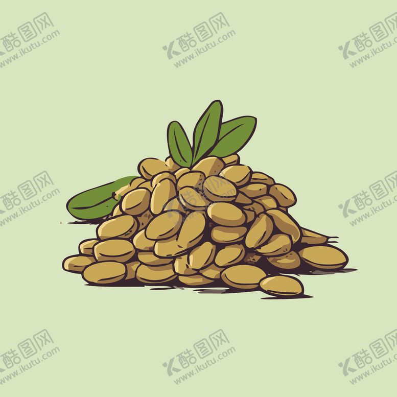 编号：25080401170507059766【酷图网】源文件下载-黄豆蔬菜手绘矢量插画