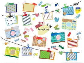 多彩装饰卡片悬挂场景