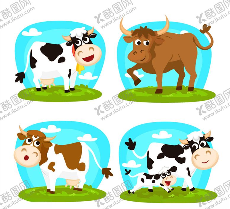 编号：96970210301659141486【酷图网】源文件下载-矢量牛插画