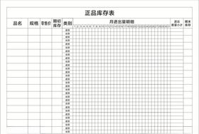 正品库存表