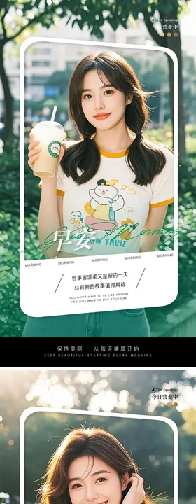 美业医美励志早安图海报
