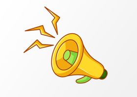 扬声器呼喊卡通夸张喇叭