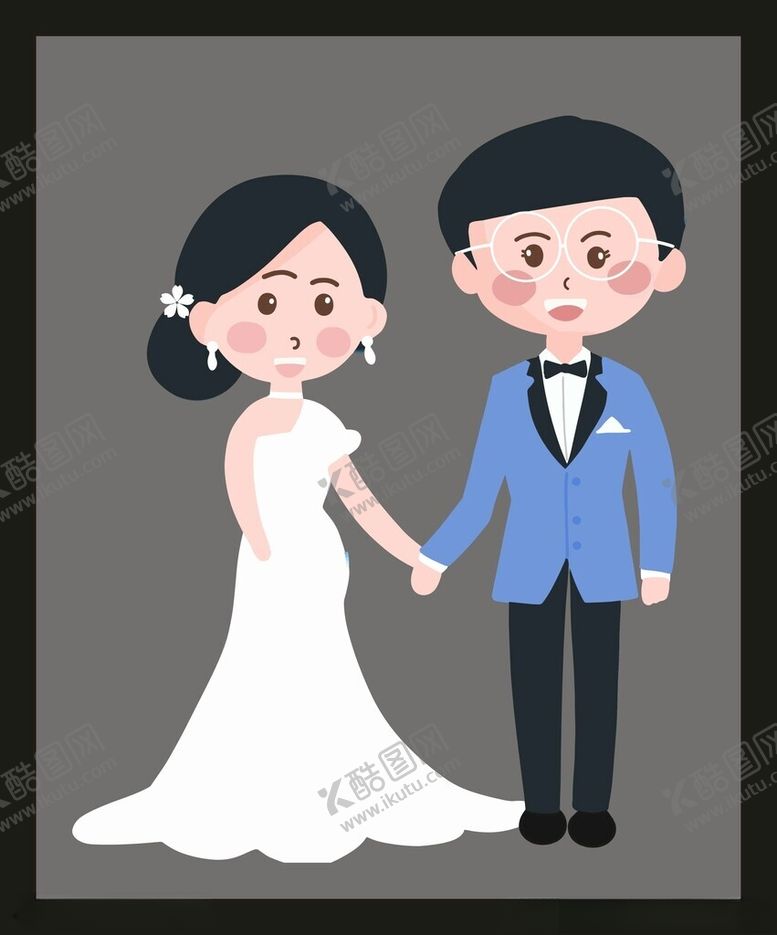 编号：20063001180038496767【酷图网】源文件下载-手绘婚纱新娘