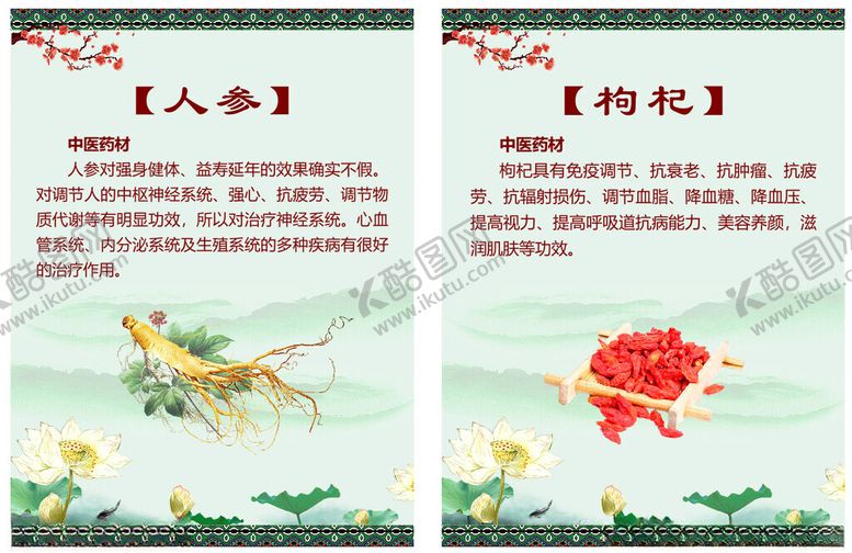 编号：36792911020308253147【酷图网】源文件下载-人参枸杞中药材介绍