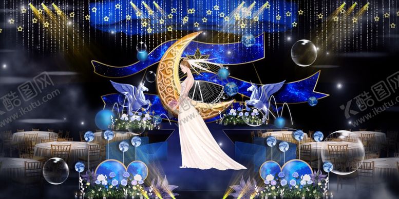 编号：30318609230755534097【酷图网】源文件下载-蓝色婚礼