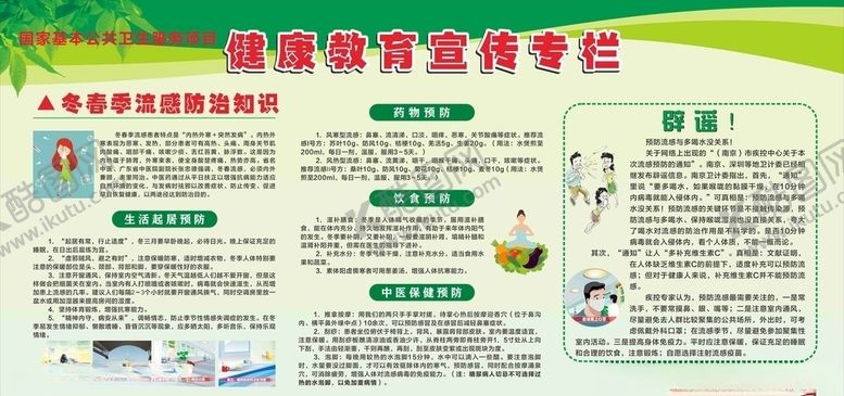 编号：67406310271944416809【酷图网】源文件下载-冬季春季流感预防知识宣传栏