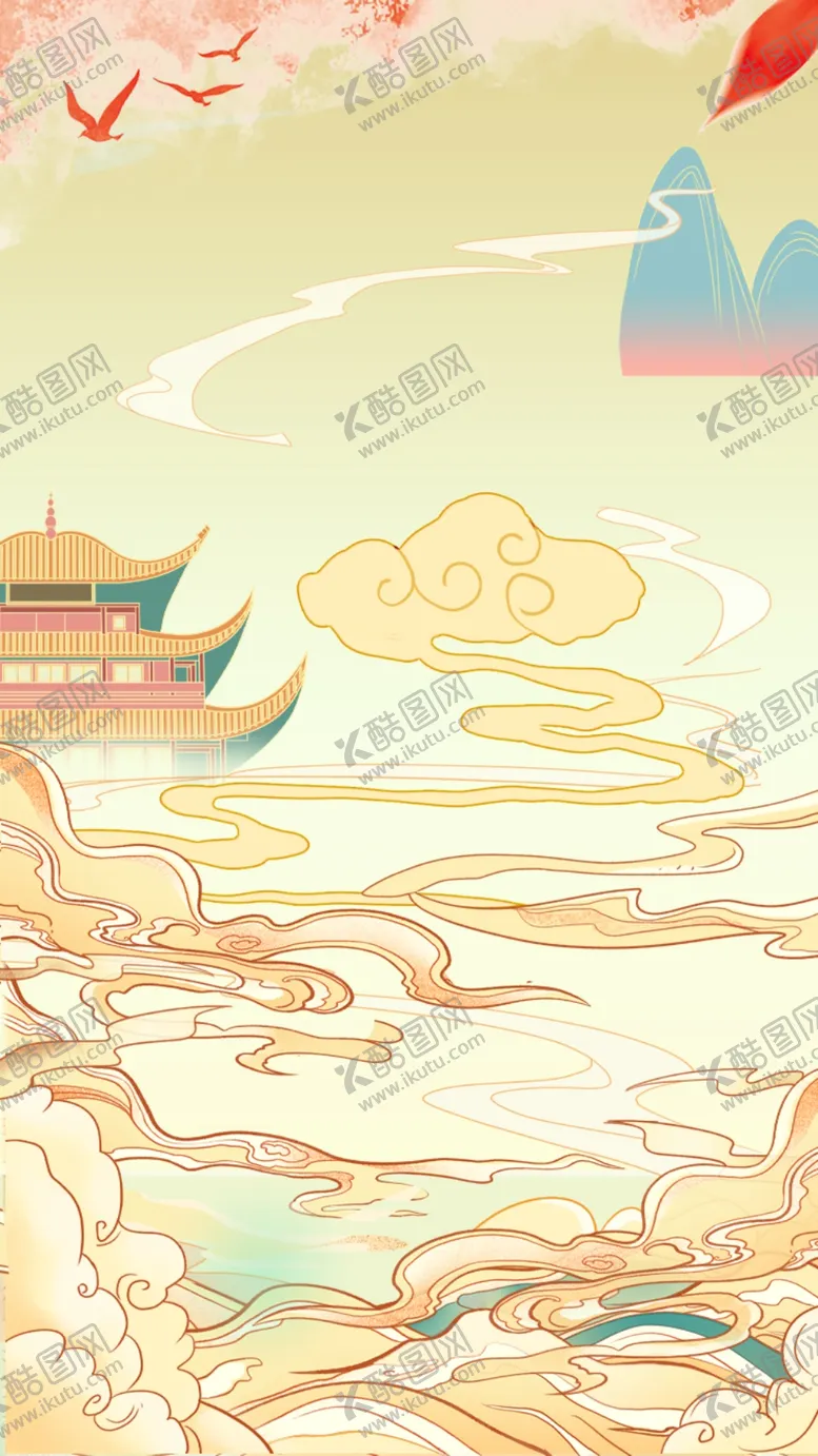 编号：27430103010806017283【酷图网】源文件下载-国潮古风山水