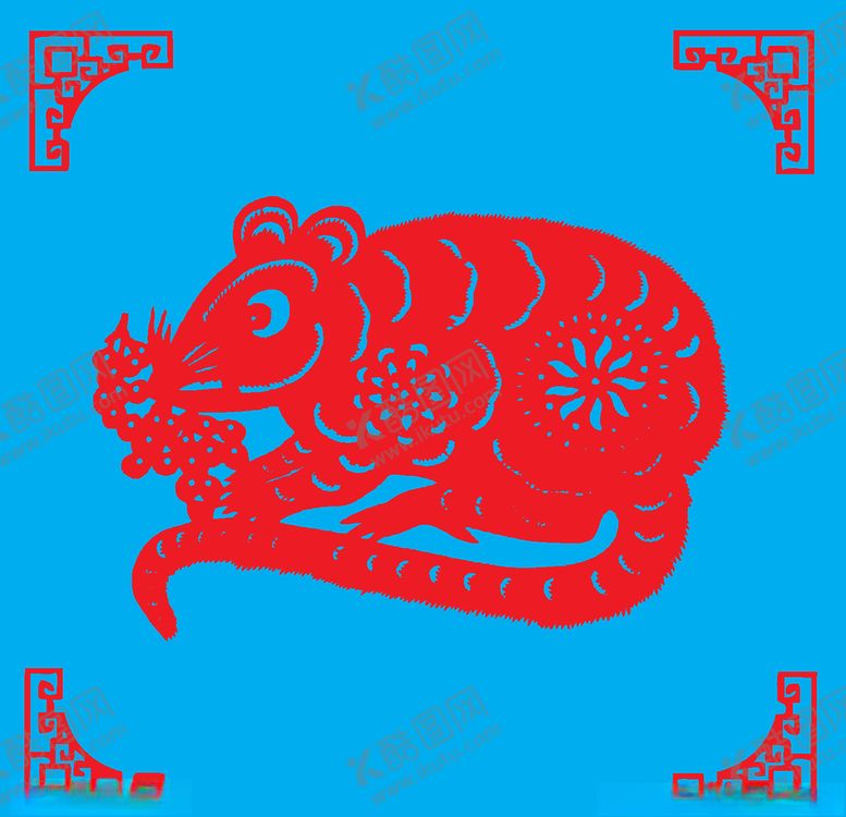 编号：17241707131509513007【酷图网】源文件下载-老鼠剪纸