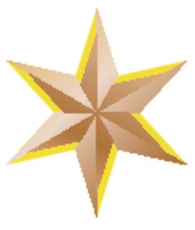 3D金色五星卡通元素