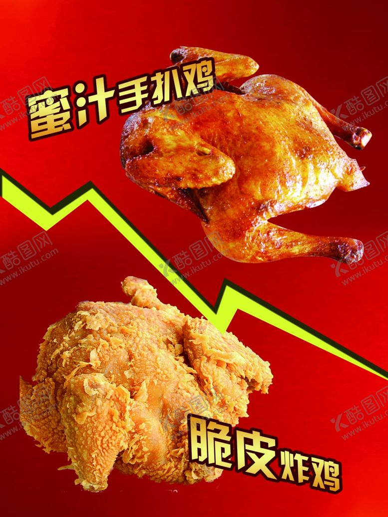 编号：93199207071404335359【酷图网】源文件下载-汉堡炸鸡手扒鸡海报