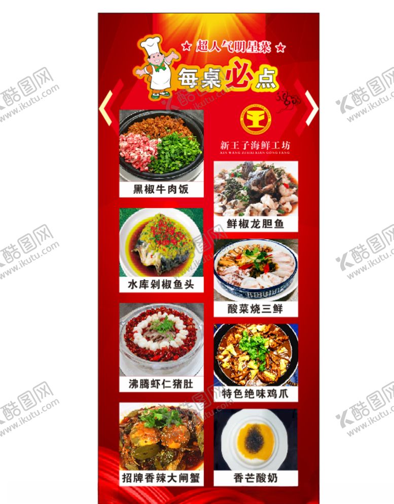 编号：60310709291005184346【酷图网】源文件下载-美食展架