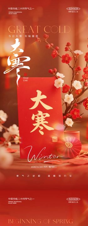 地产大寒立春节气海报