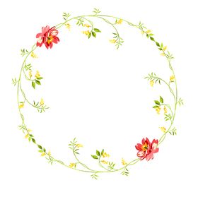 花环紫色边框绚丽红色