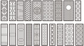 屏风图案镂空隔断图案