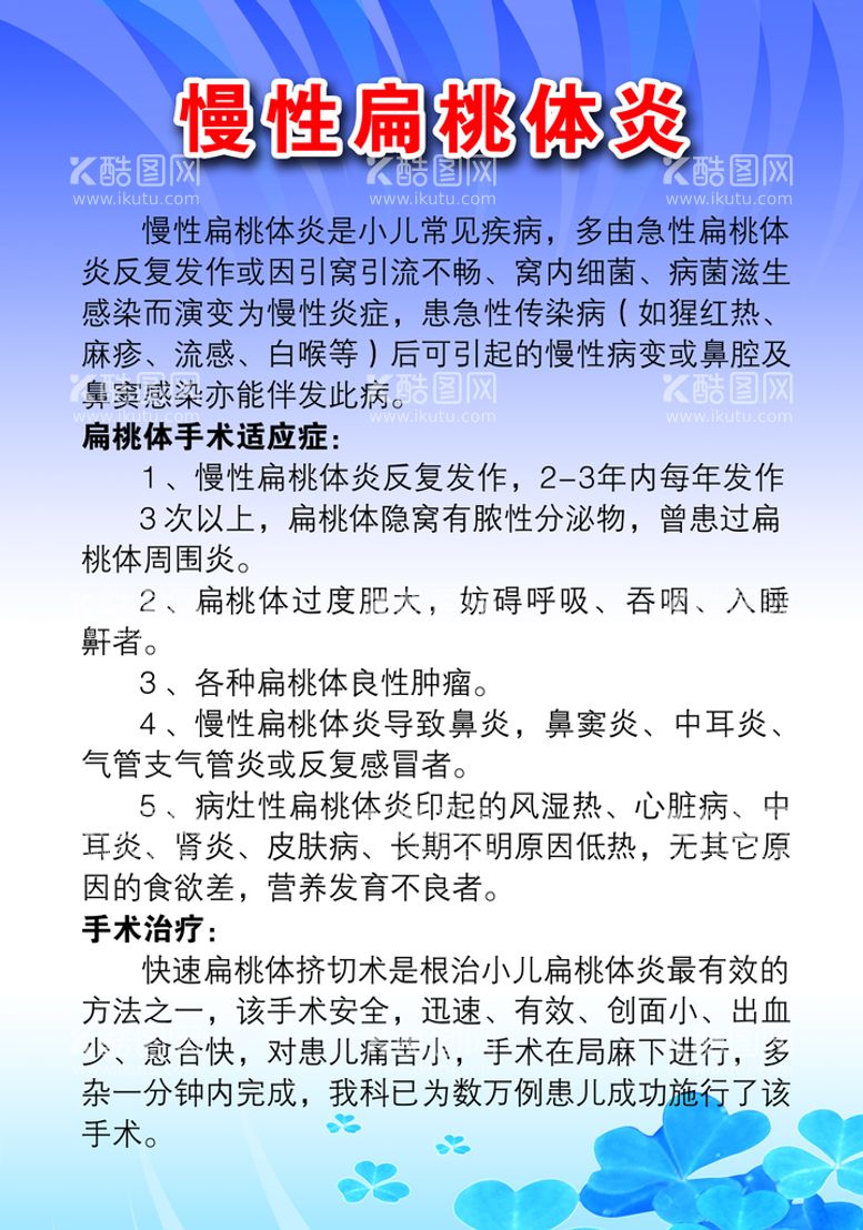 编号：51230409251448316243【酷图网】源文件下载-慢性扁桃体炎展板图片