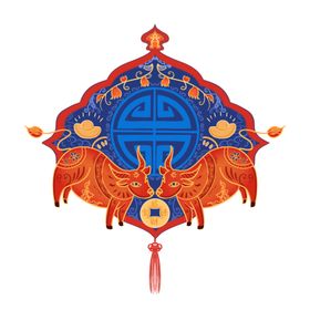 春节动漫牛形象