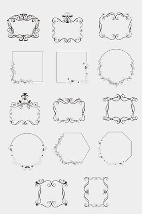 CDR矢量欧式花纹边框