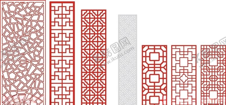 编号：56827507121711457179【酷图网】源文件下载-花格窗花镂空花纹屏风镂