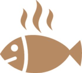烤鱼甜甜圈肉矢量碗筷