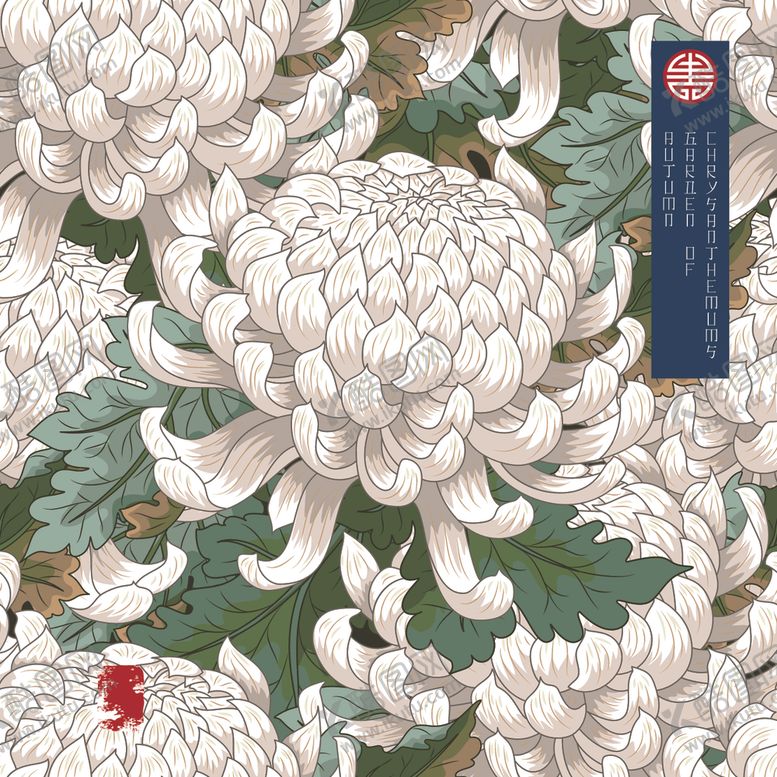 编号：24300206151733091675【酷图网】源文件下载-菊花印花