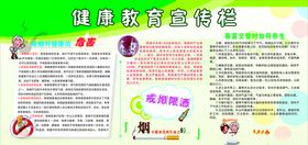 健康教育宣传栏控烟危害春夏