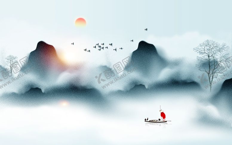 编号：83264309240330248566【酷图网】源文件下载-水墨山水背景墙