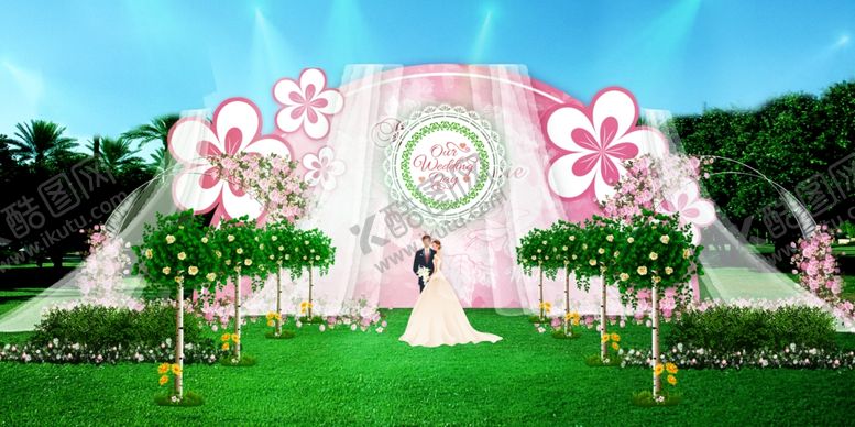 编号：12802109271110223187【酷图网】源文件下载-森系简约婚礼场景