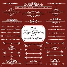 复古红色装饰元素设计素材