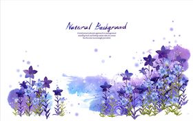 手绘水彩花儿花朵