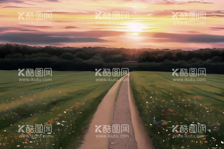 编号：30025211250608099350【酷图网】源文件下载-自然风景夕阳落下