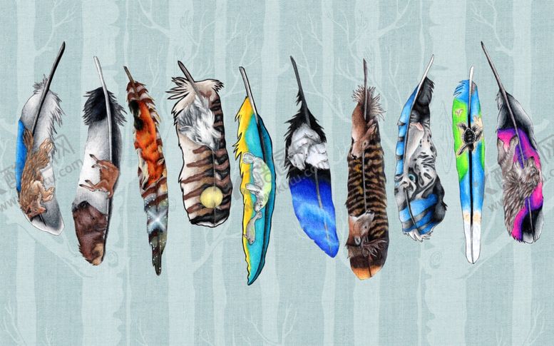 编号：11160609190033562506【酷图网】源文件下载-羽毛北欧地毯