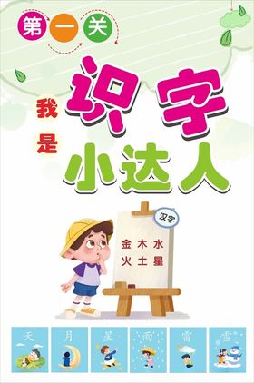 幼儿启蒙识字挂图分层素材TIF