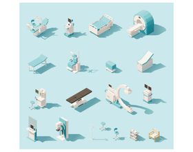 医疗器械立体空间插画城市插画社区场景