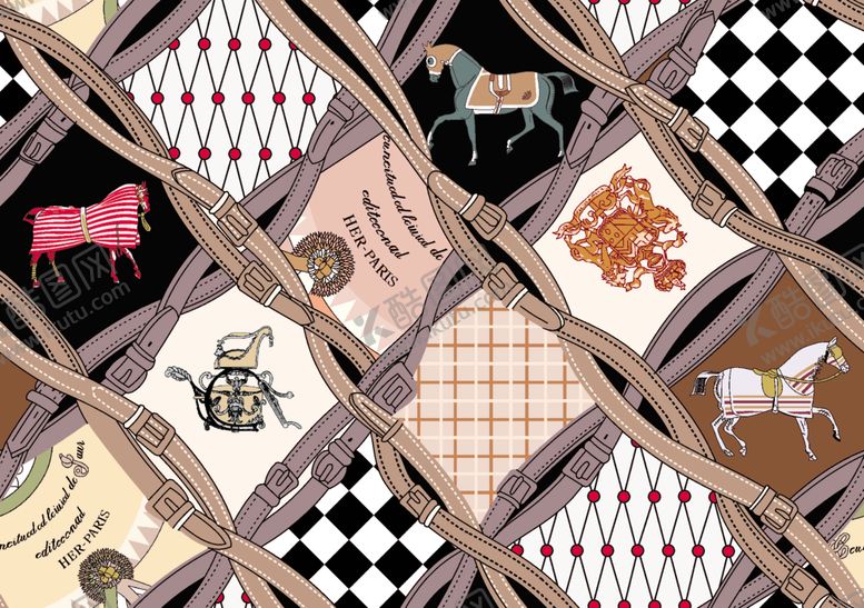 编号：36722610122019471732【酷图网】源文件下载-链条豹纹设计大牌图案