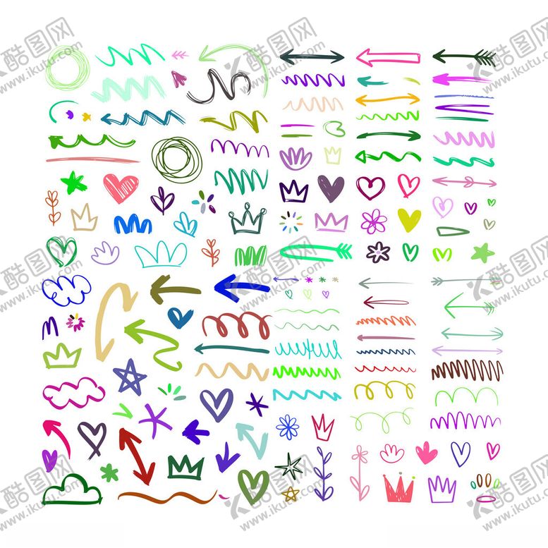 编号：51019812182102426254【酷图网】源文件下载-手绘箭头爱心