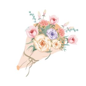 手绘春天植物元素