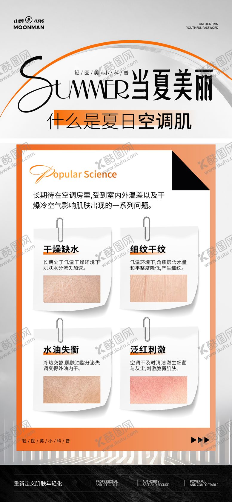 编号：44465208021332049631【酷图网】源文件下载-医美夏日空调肌科普海报