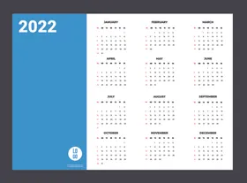 2022台历酒店日模板桌竖版