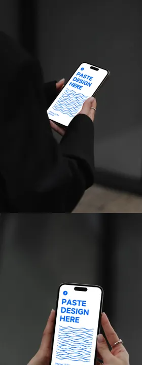 实拍手持iPhone17手机模型样机