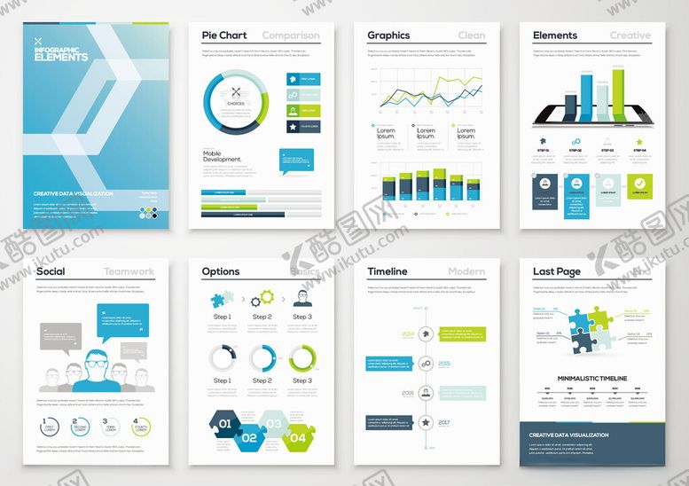 编号：21288004052335284895【酷图网】源文件下载-多样商务图表设计模板