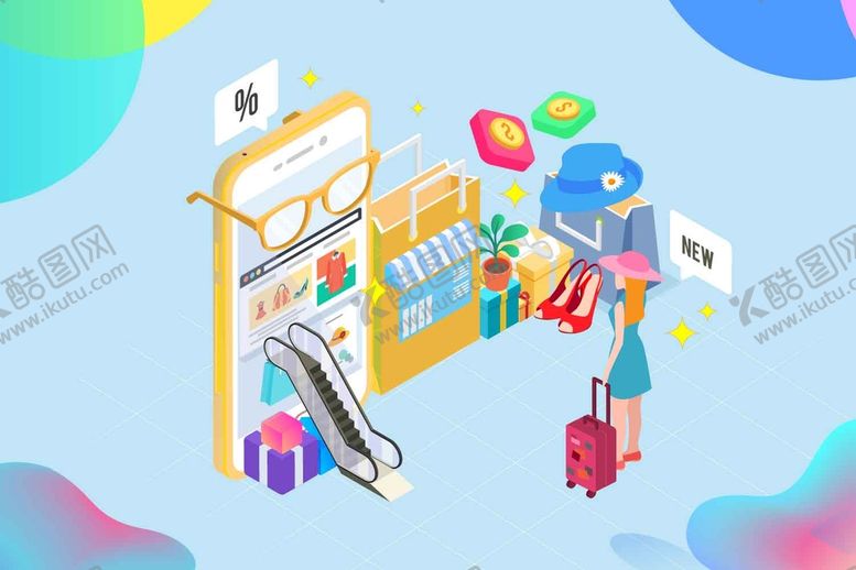 编号：34812609151318302197【酷图网】源文件下载-扁平化人物智能科技电商