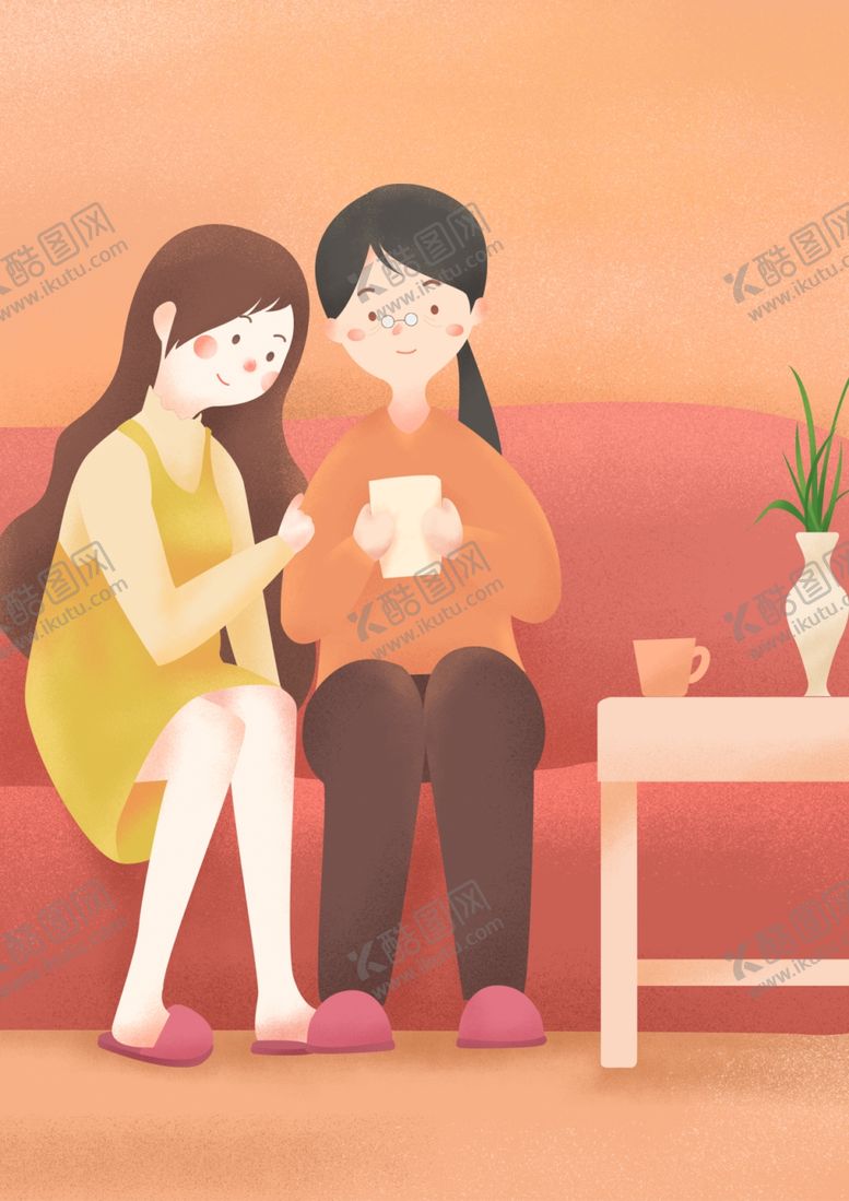 编号：78325909271452588049【酷图网】源文件下载-母子插画