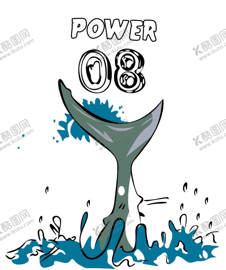 编号：74622509290059414739【酷图网】源文件下载-8班卡通鱼尾巴海浪