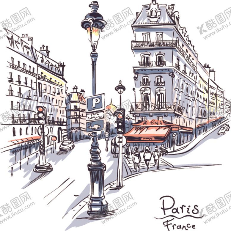 编号：14167010080527517964【酷图网】源文件下载-手绘欧洲城市