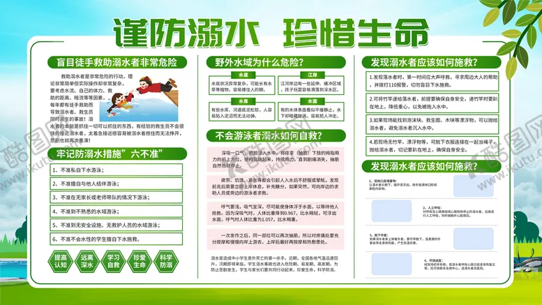 编号：30028510232337107909【酷图网】源文件下载-防溺水安全教育宣传展板