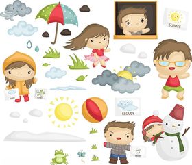 儿童趣味户外与日常活动元素